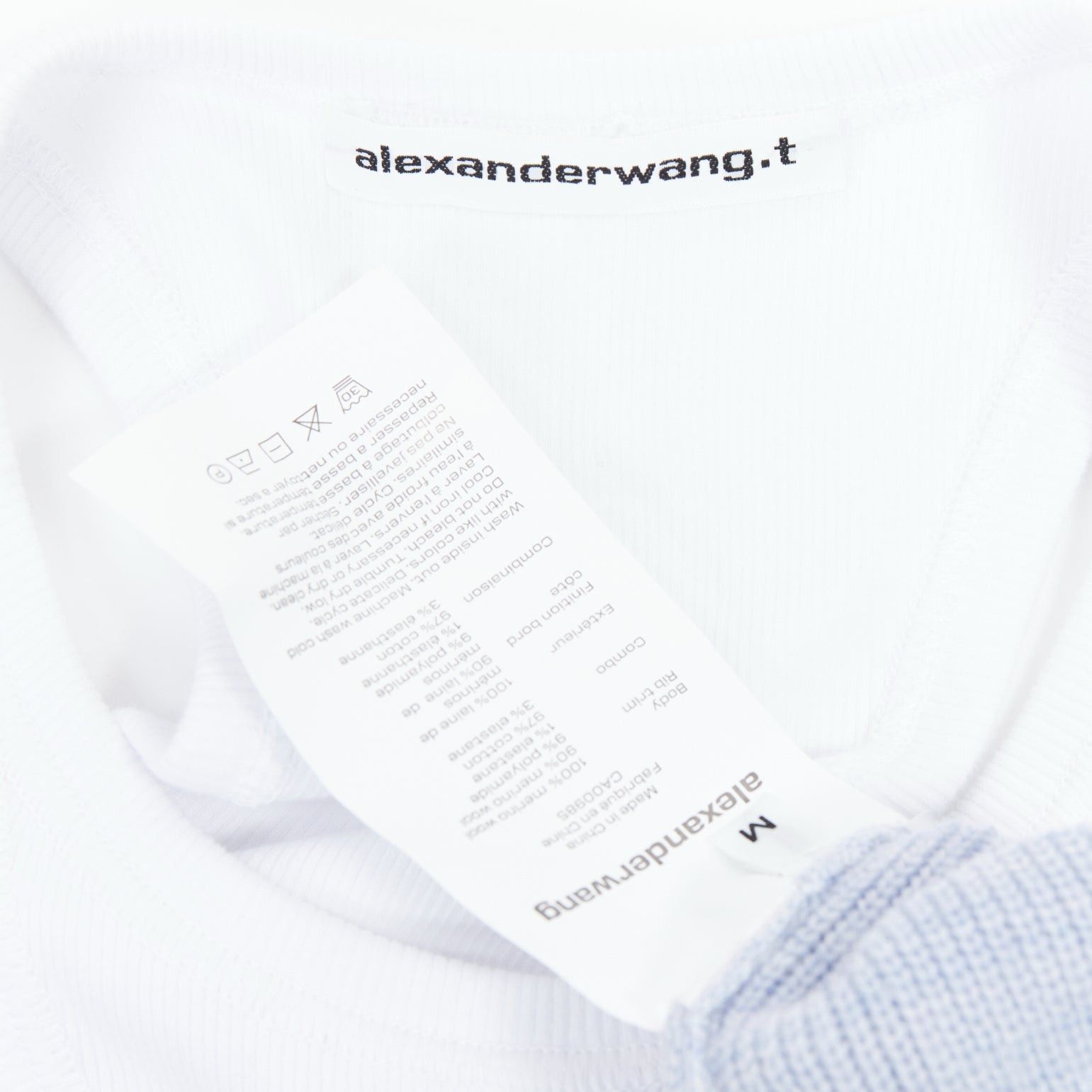 Alexander Wang ALEXANDER WANG T blue merino wool white contrast sweater dress M Size M / US 6-8 / IT 42-44 - 8 Thumbnail