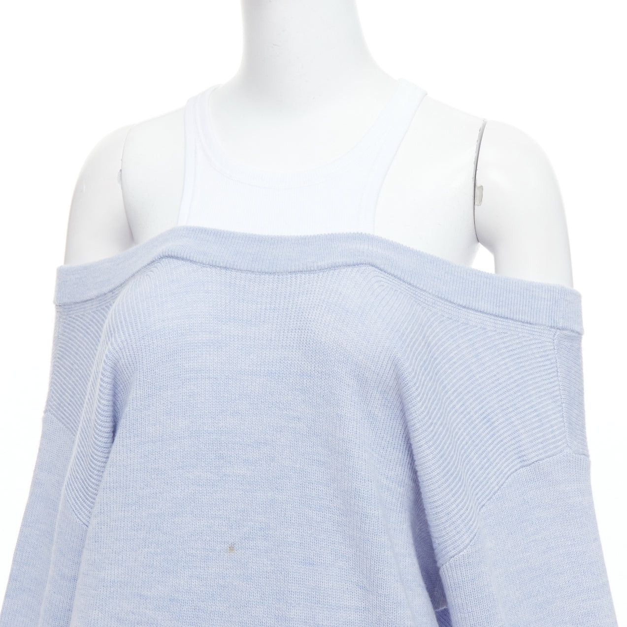 Alexander Wang ALEXANDER WANG T blue merino wool white contrast sweater dress M Size M / US 6-8 / IT 42-44 - 7 Thumbnail