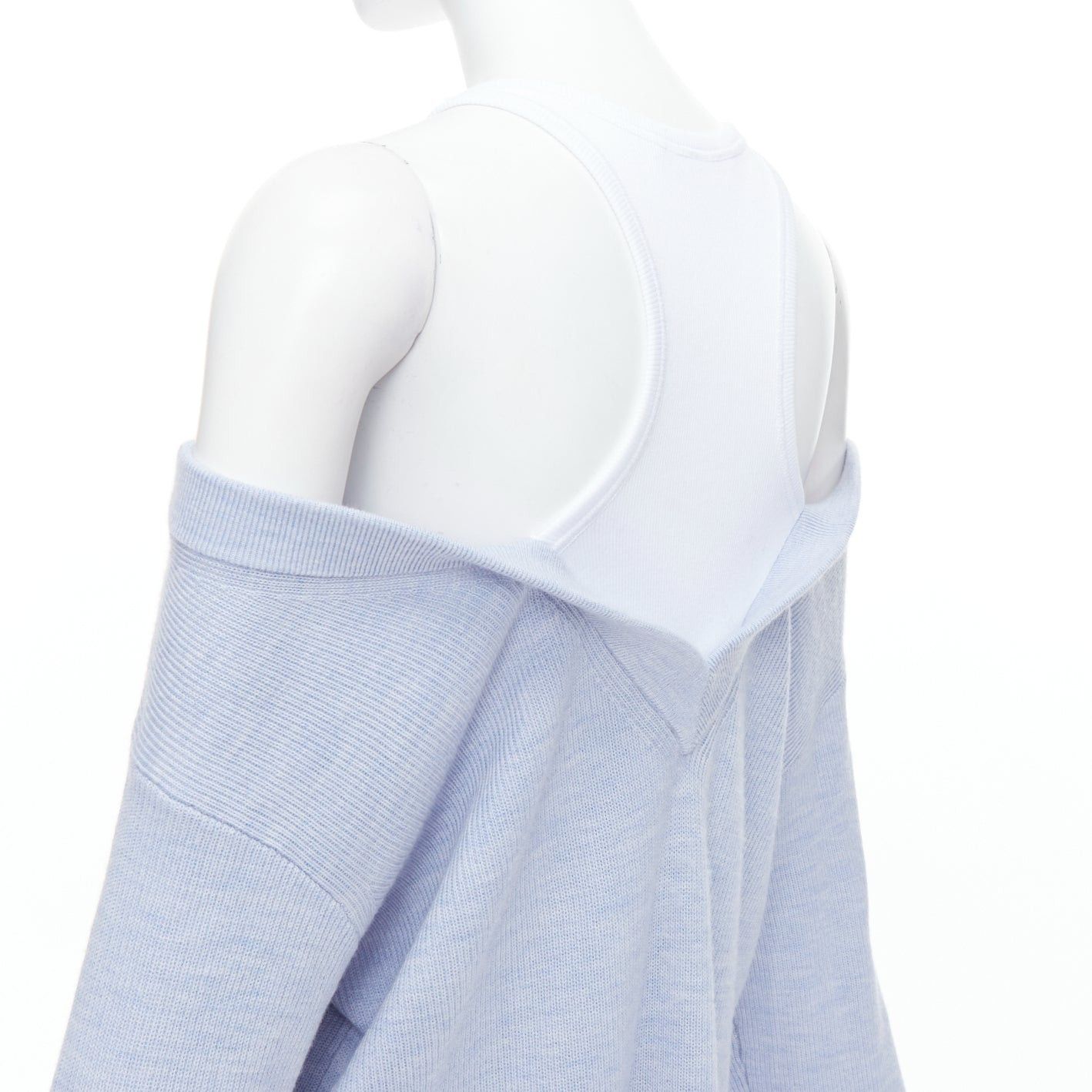 Alexander Wang ALEXANDER WANG T blue merino wool white contrast sweater dress M Size M / US 6-8 / IT 42-44 - 2 Thumbnail