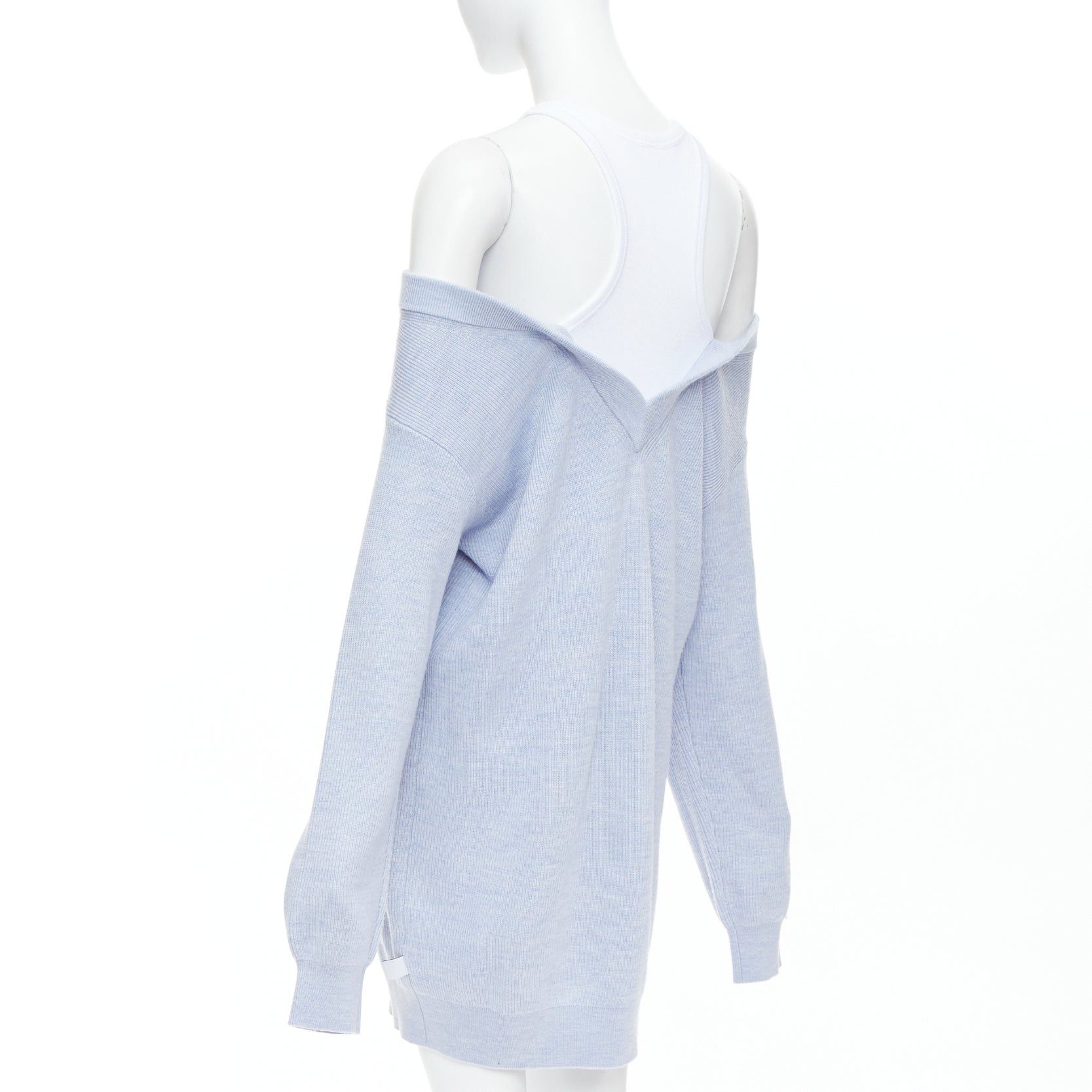 Alexander Wang ALEXANDER WANG T blue merino wool white contrast sweater dress M Size M / US 6-8 / IT 42-44 - 6 Thumbnail