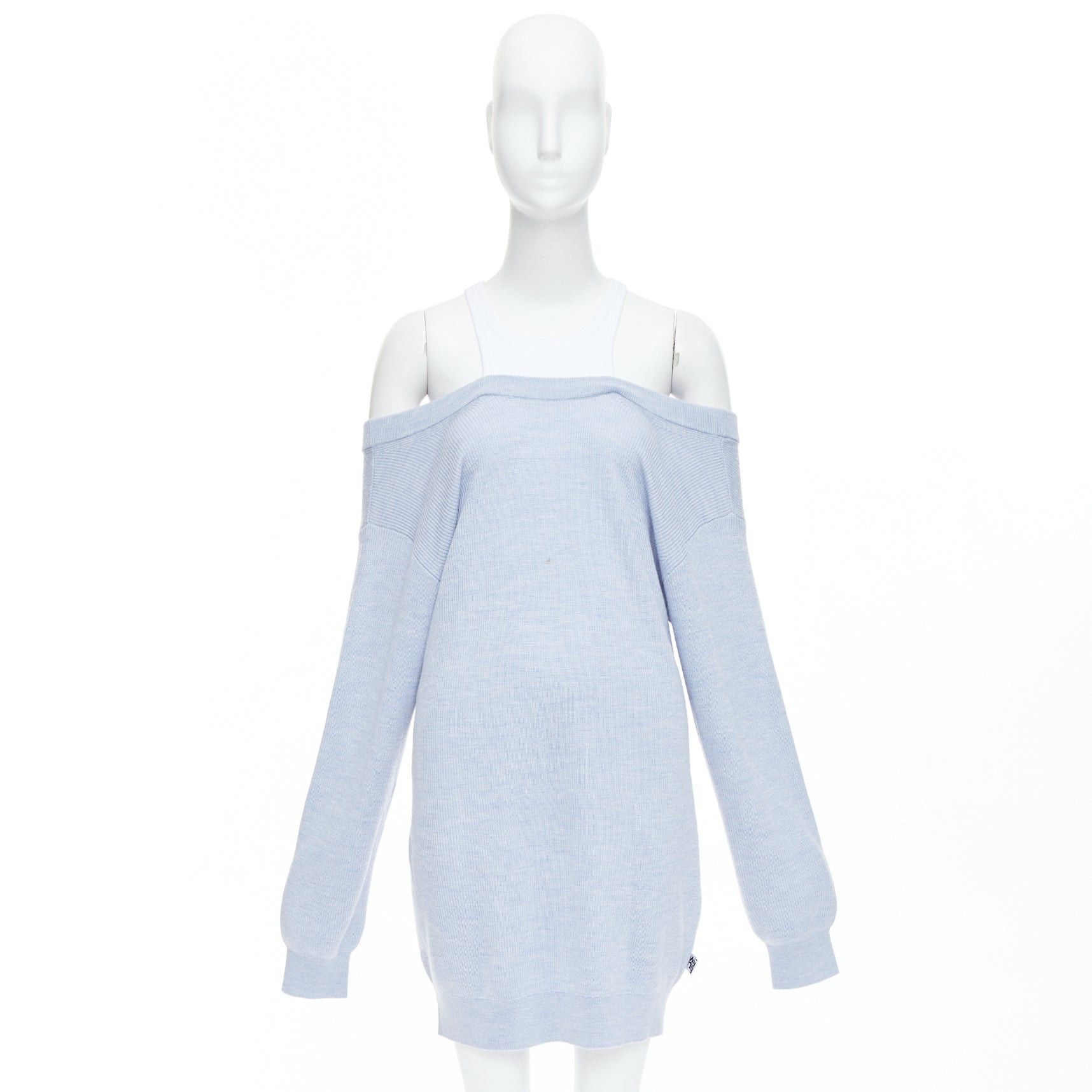 Alexander Wang ALEXANDER WANG T blue merino wool white contrast sweater dress M Size M / US 6-8 / IT 42-44 - 9 Thumbnail