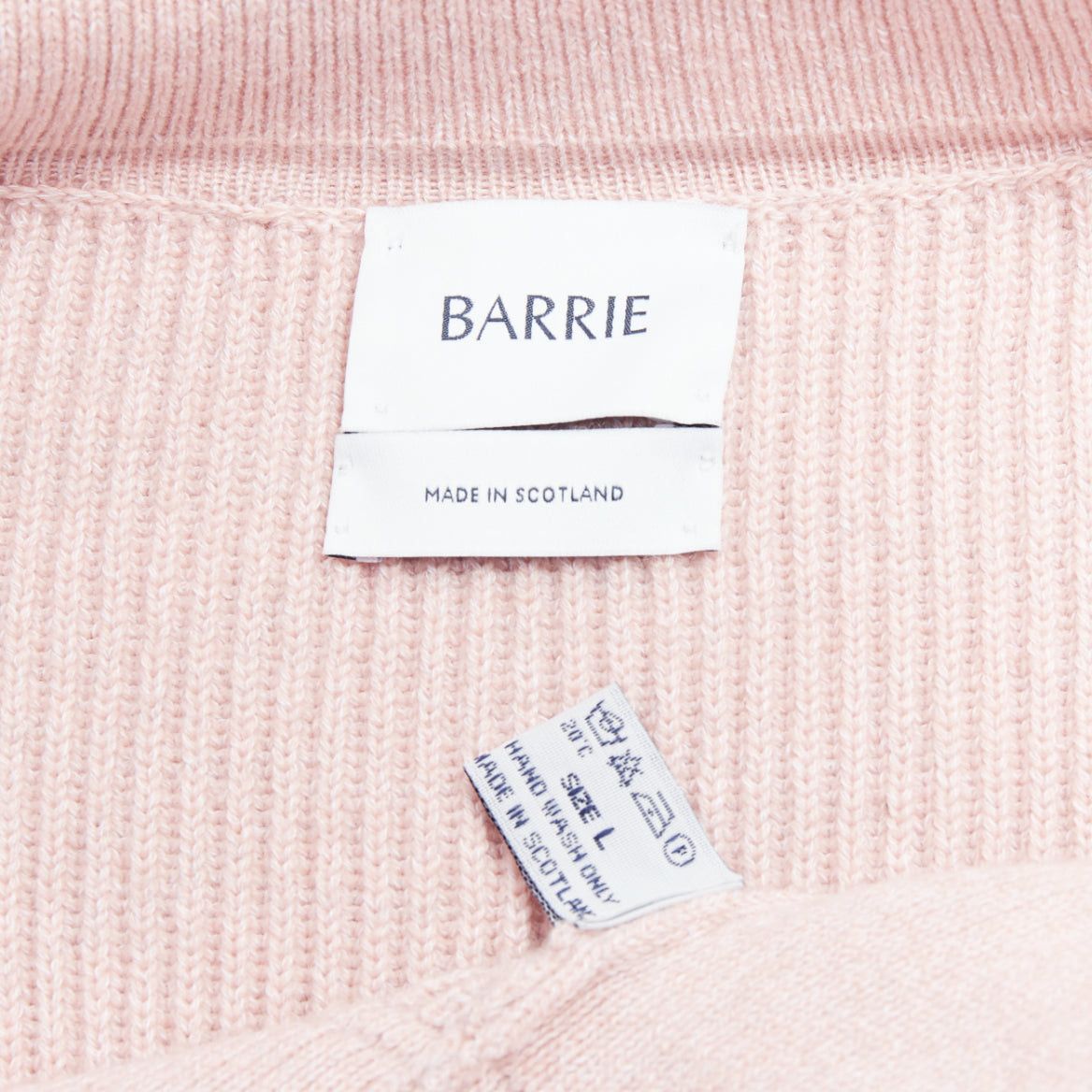 Barrie BARRIE baby pink cashmere cotton topstitched pocketed cardigan L Size M / US 6-8 / IT 42-44 - 9 Thumbnail