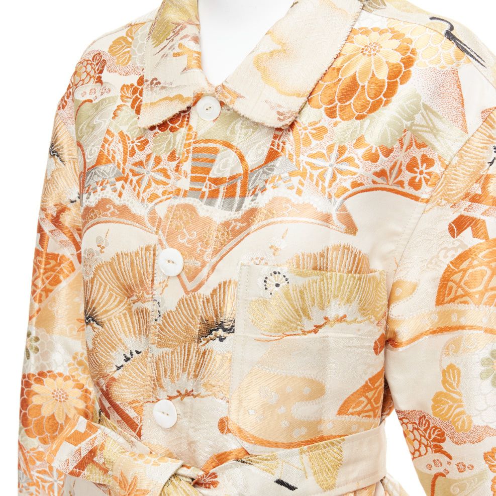 Other CONSIDERED OBJECTS 142 Lane Crawford orange crane oriental jacquard coat Size M / US 6-8 / IT 42-44 - 2 Thumbnail