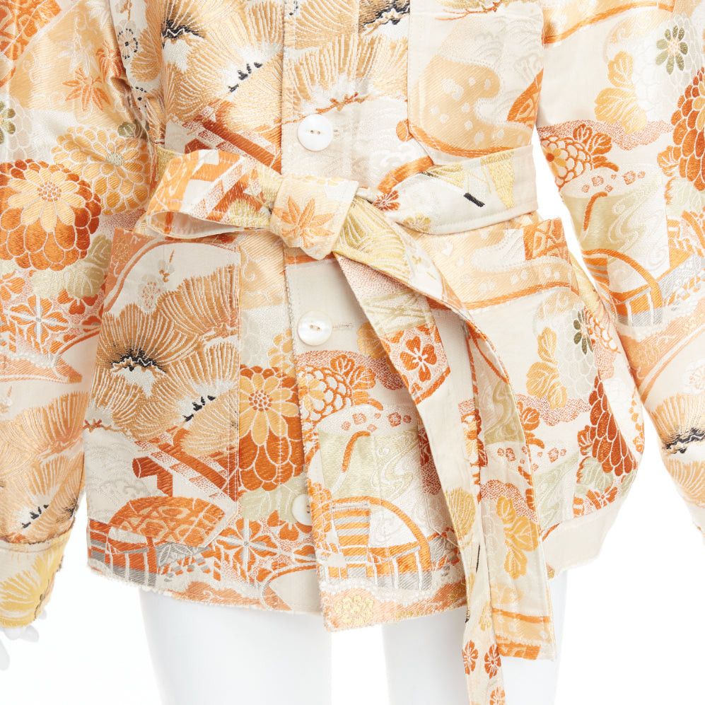 Other CONSIDERED OBJECTS 142 Lane Crawford orange crane oriental jacquard coat Size M / US 6-8 / IT 42-44 - 8 Thumbnail
