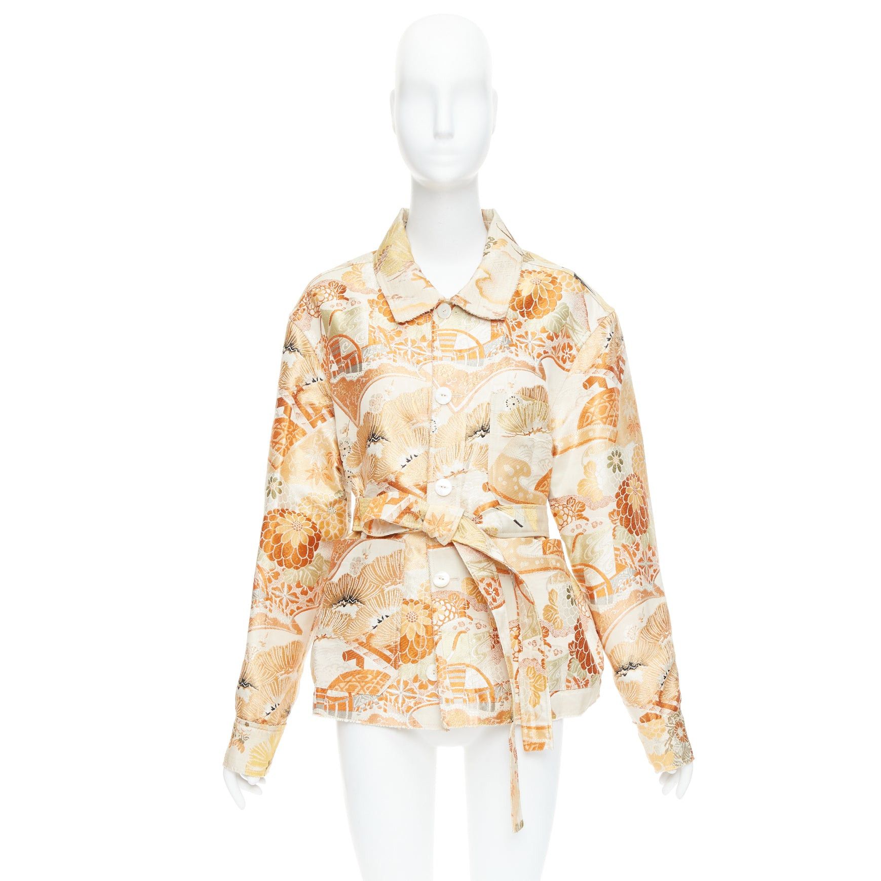Other CONSIDERED OBJECTS 142 Lane Crawford orange crane oriental jacquard coat Size M / US 6-8 / IT 42-44 - 10 Thumbnail