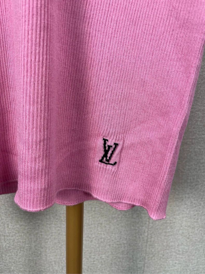 Louis Vuitton LV Pink Logo Turtleneck Knit Sweater - dmc Size US L / EU 52-54 / 3 - 3 Thumbnail
