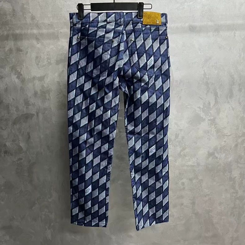 Louis Vuitton Louis Vuitton Blue Gray Check Jeans - dmc Size US 30 / EU 46 - 3 Thumbnail