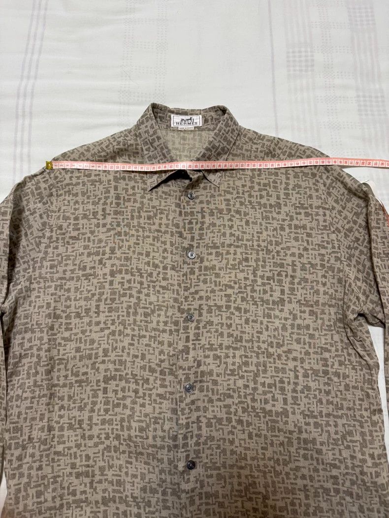 Hermes Hermes 100% Linen Long Sleeve Shirt - dmc Size US L / EU 52-54 / 3 - 3 Thumbnail