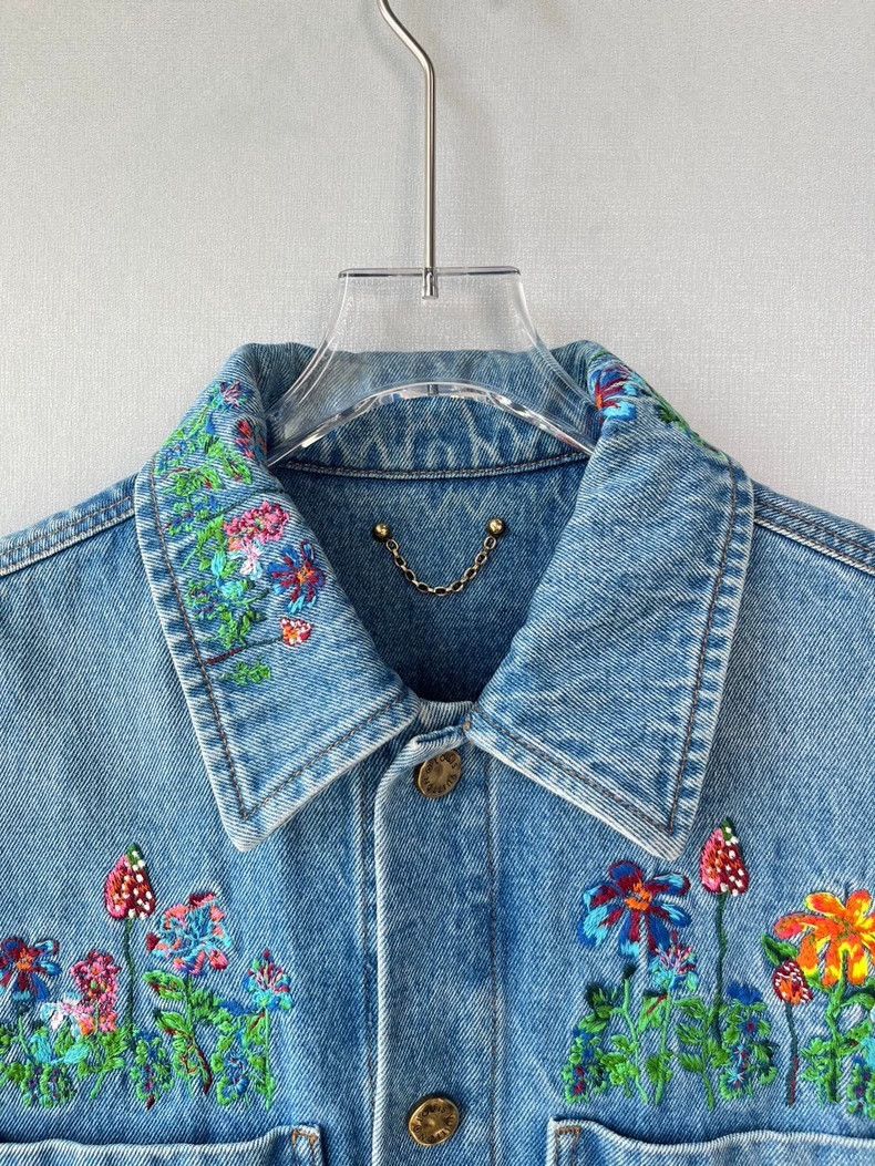 Louis Vuitton Louis Vuitton Floral Embroidered Denim Jacket - dmc Size US S / EU 44-46 / 1 - 6 Thumbnail