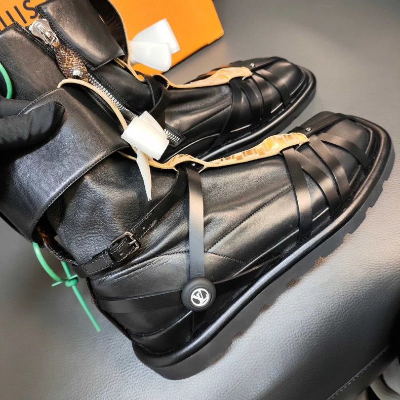 Louis Vuitton LV Black Leather Ninja Boots - dmc Size US 7.5 / EU 40-41 - 7 Thumbnail