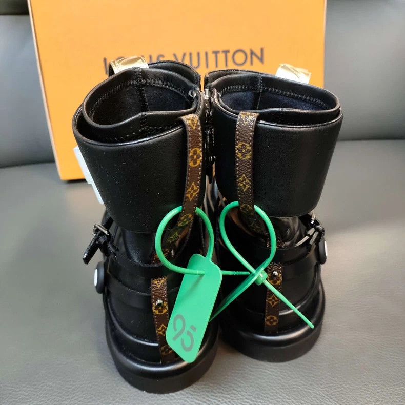 Louis Vuitton LV Black Leather Ninja Boots - dmc Size US 7.5 / EU 40-41 - 3 Thumbnail