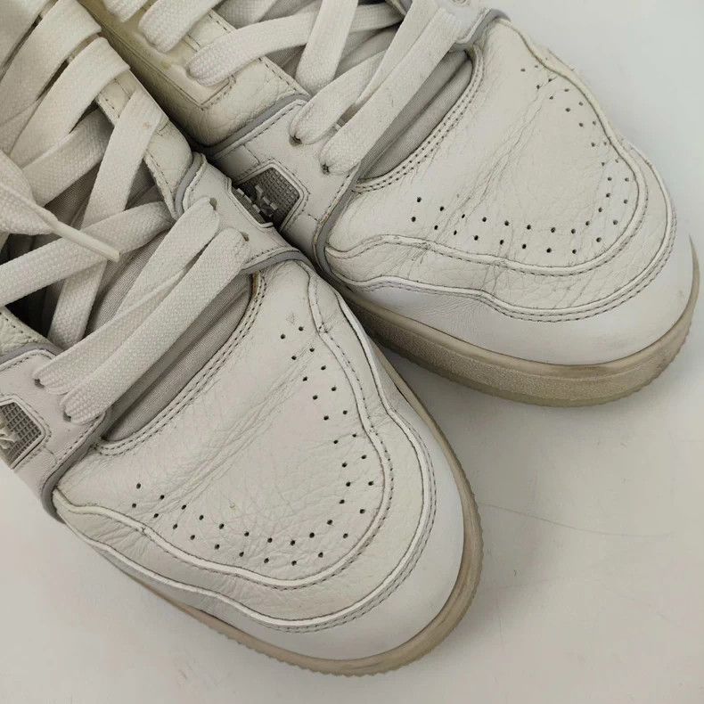 Louis Vuitton LV White Leather Lowtop Sneakers 7.5 - dmc Size US 7.5 / EU 40-41 - 4 Thumbnail