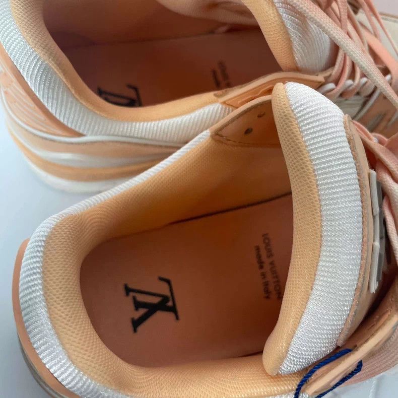 Louis Vuitton Louis Vuitton Pink Leather Sneakers - dmc Size US 6.5 / EU 39-40 - 3 Thumbnail