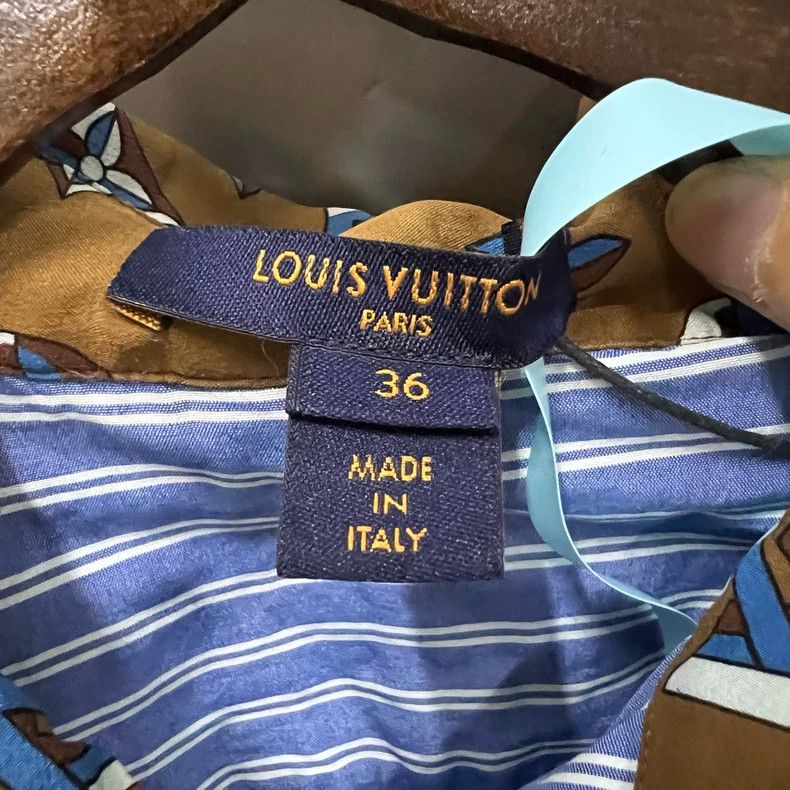 Louis Vuitton Louis Vuitton Striped Logo Shirt Dress - dmc Size US 36 / EU 52 - 3 Thumbnail