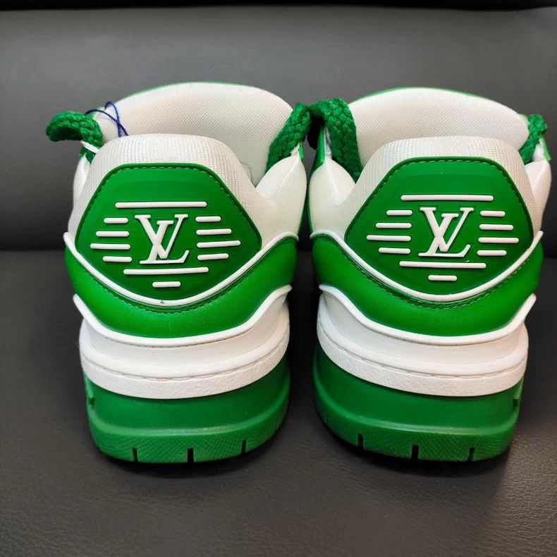 Louis Vuitton LV White Green Lowtop Sneakers - dmc Size US 7 / EU 40 - 3 Thumbnail