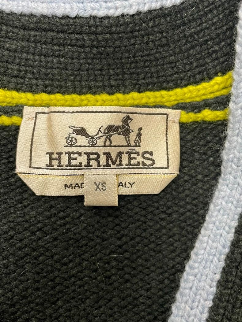 Hermes Hermes Geometric Colorblock Knit Cardigan - dmc Size US XS / EU 42 / 0 - 4 Thumbnail