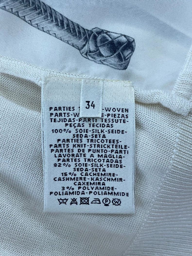 Hermes Hermes White Silk Knit Top - dmc Size US XS / EU 42 / 0 - 5 Thumbnail
