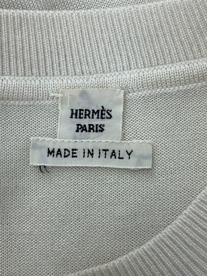 Hermes Hermes White Silk Knit Top - dmc Size US XS / EU 42 / 0 - 4 Thumbnail