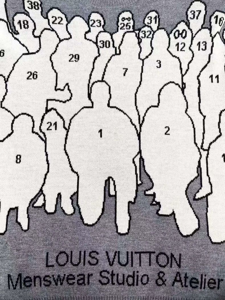 Louis Vuitton Louis Vuitton Gray Digital Portrait Sweater - dmc Size US S / EU 44-46 / 1 - 4 Thumbnail