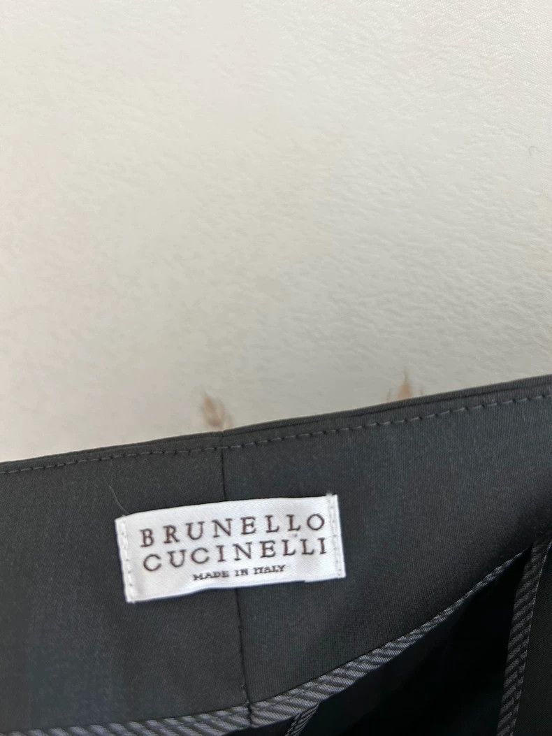 Brunello Cucinelli Brunello Cucinelli Gray Wool Casual Pants - dmc Size US 31 - 2 Thumbnail