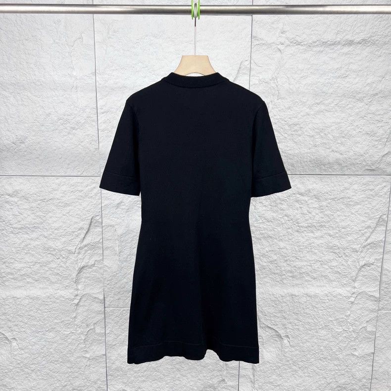 Louis Vuitton LV Black Short Sleeve Zip Dress - dmc Size US 34 / EU 50 - 2 Thumbnail