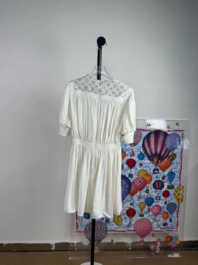 Louis Vuitton Louis Vuitton Patchwork White Dress - dmc Size US XS / EU 42 / 0 - 2 Thumbnail