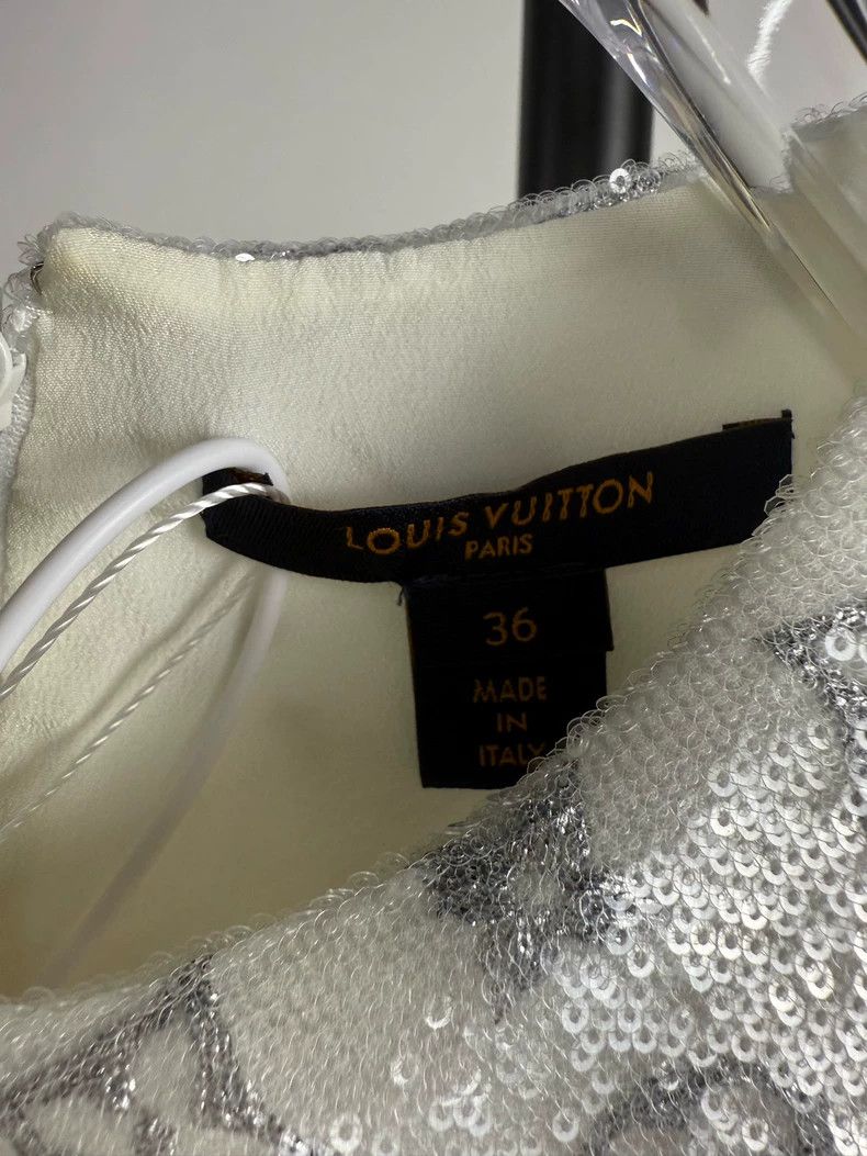 Louis Vuitton Louis Vuitton Patchwork White Dress - dmc Size US XS / EU 42 / 0 - 7 Thumbnail