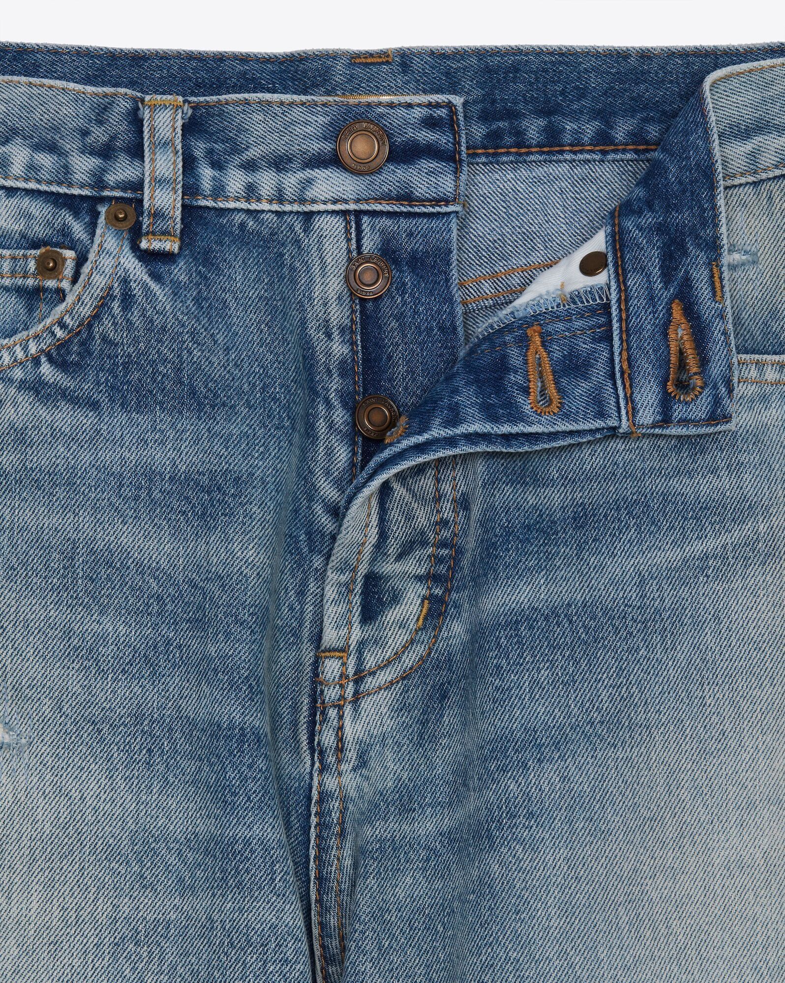 Saint Laurent Paris slim-fit jeans in santa monica blue denim men's Size US 31 - 3 Thumbnail
