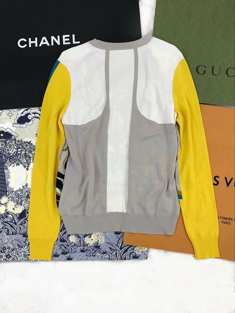 Hermes Hermes Yellow Knit Twillaine Sweater - dmc Size US S / EU 44-46 / 1 - 2 Thumbnail