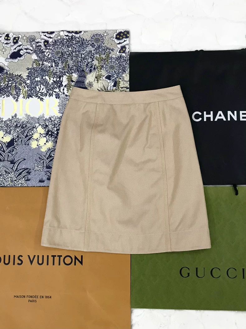 Hermes Hermes Hidden Pattern Gold Buckle Midi Skirt - dmc Size US 36 / EU 52 - 2 Thumbnail
