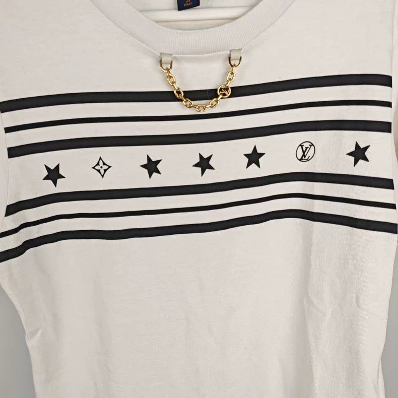 Louis Vuitton LV Cream Star Stripe Short Sleeve - dmc Size US S / EU 44-46 / 1 - 4 Thumbnail