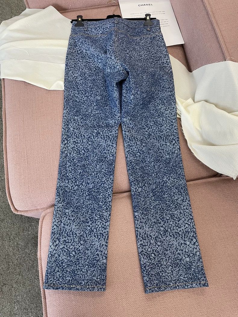Chanel Chanel 21B Blue Camellia Print Jeans - dmc Size US 36 / EU 52 - 3 Thumbnail