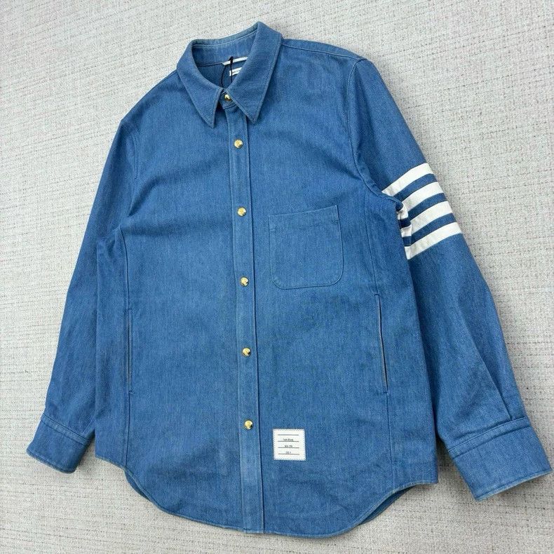 Thom Browne THOM BROWNE FW21 Denim Shirt - dmc Size US S / EU 44-46 / 1 - 2 Thumbnail