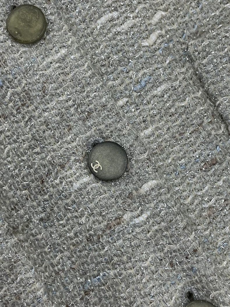 Chanel Chanel Gray Silver Thread Cardigan - dmc Size US L / EU 52-54 / 3 - 3 Thumbnail