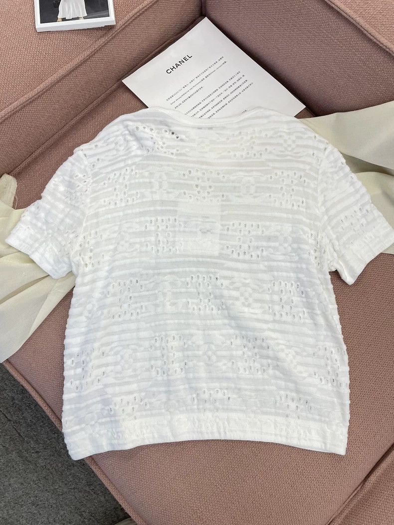 Chanel Chanel 21C White CC Logo Short Sleeve T-Shirt - dmc Size US M / EU 48-50 / 2 - 4 Thumbnail