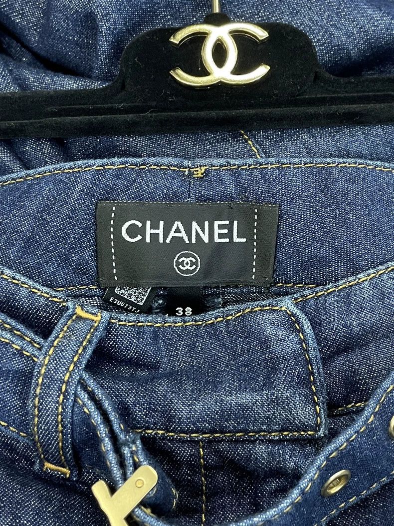Chanel Chanel Blue Wide-Leg Denim Jeans - dmc Size US 38 / EU 54 - 4 Thumbnail