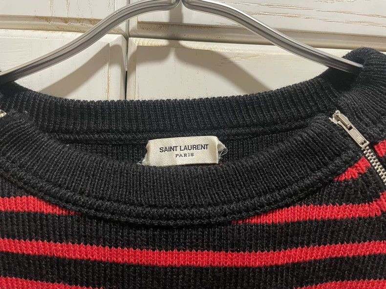 Saint Laurent Paris Saint Laurent Red Black Stripe Sweater - dmc Size US S / EU 44-46 / 1 - 2 Thumbnail