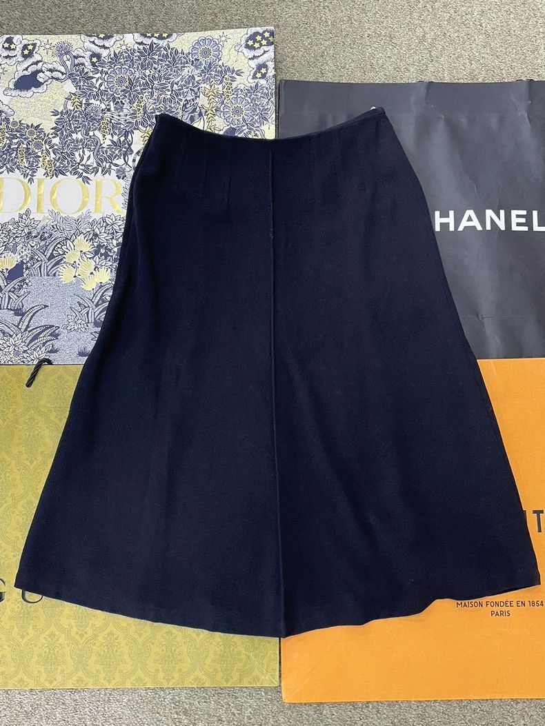 Hermes Hermes Black Wool Midi Skirt Size 38 - dmc Size US 38 / EU 54 - 3 Thumbnail