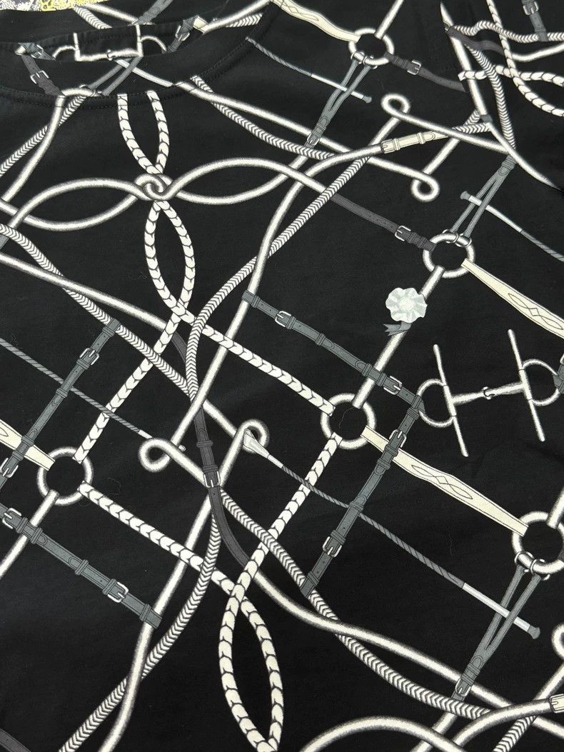 Hermes Hermes Black Chain Print Short-Sleeve T-Shirt - dmc Size US M / EU 48-50 / 2 - 2 Thumbnail