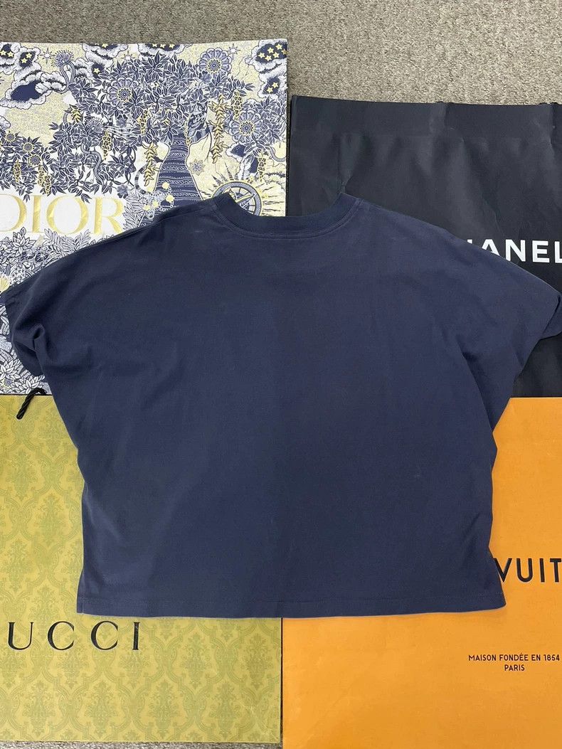 Hermes Hermes Navy Embroidered Short Sleeve T-shirt - dmc Size US M / EU 48-50 / 2 - 2 Thumbnail