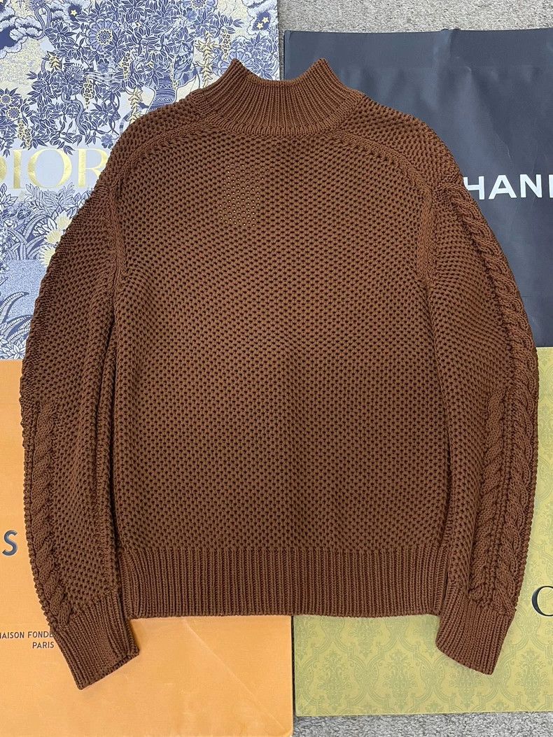 Hermes Hermes Brown Turtleneck Chunky Sweater - dmc Size US M / EU 48-50 / 2 - 2 Thumbnail
