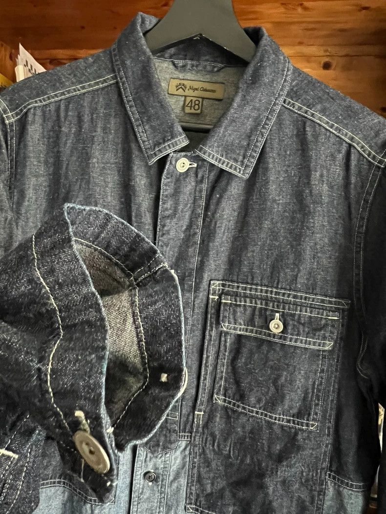 Nigel Cabourn Nigel Cabourn Indigo Patchwork Work Shirt - dmc Size US XL / EU 56 / 4 - 5 Thumbnail