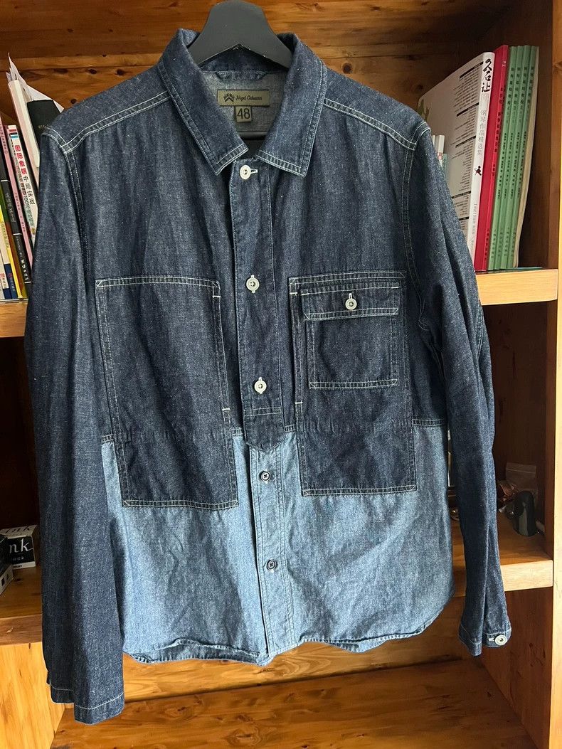 Nigel Cabourn Nigel Cabourn Indigo Patchwork Work Shirt - dmc Size US XL / EU 56 / 4 - 2 Thumbnail