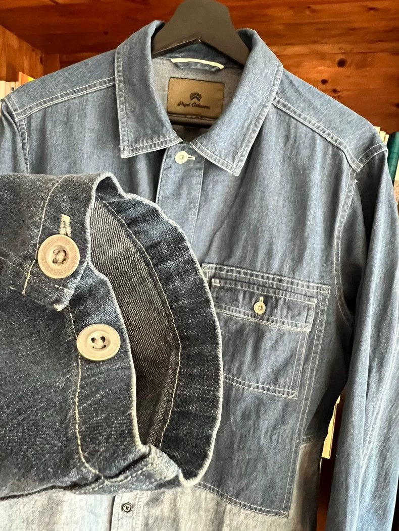 Nigel Cabourn Nigel Cabourn Indigo Patchwork Workwear Shirt - dmc Size US XL / EU 56 / 4 - 4 Thumbnail