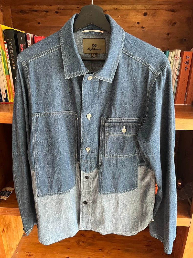 Nigel Cabourn Nigel Cabourn Indigo Patchwork Workwear Shirt - dmc Size US XL / EU 56 / 4 - 6 Thumbnail