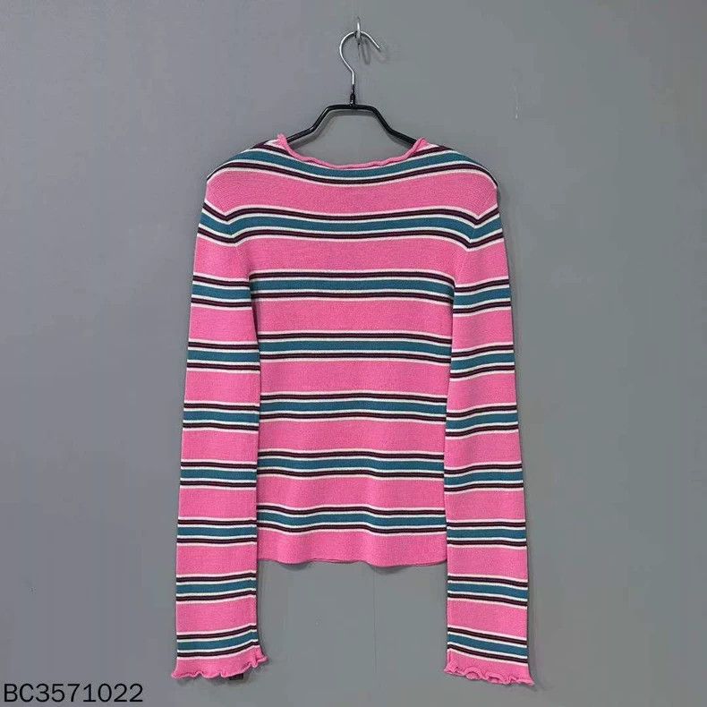 Louis Vuitton Pink Striped Round Neck Knit Top - dmc Size US S / EU 44-46 / 1 - 2 Thumbnail