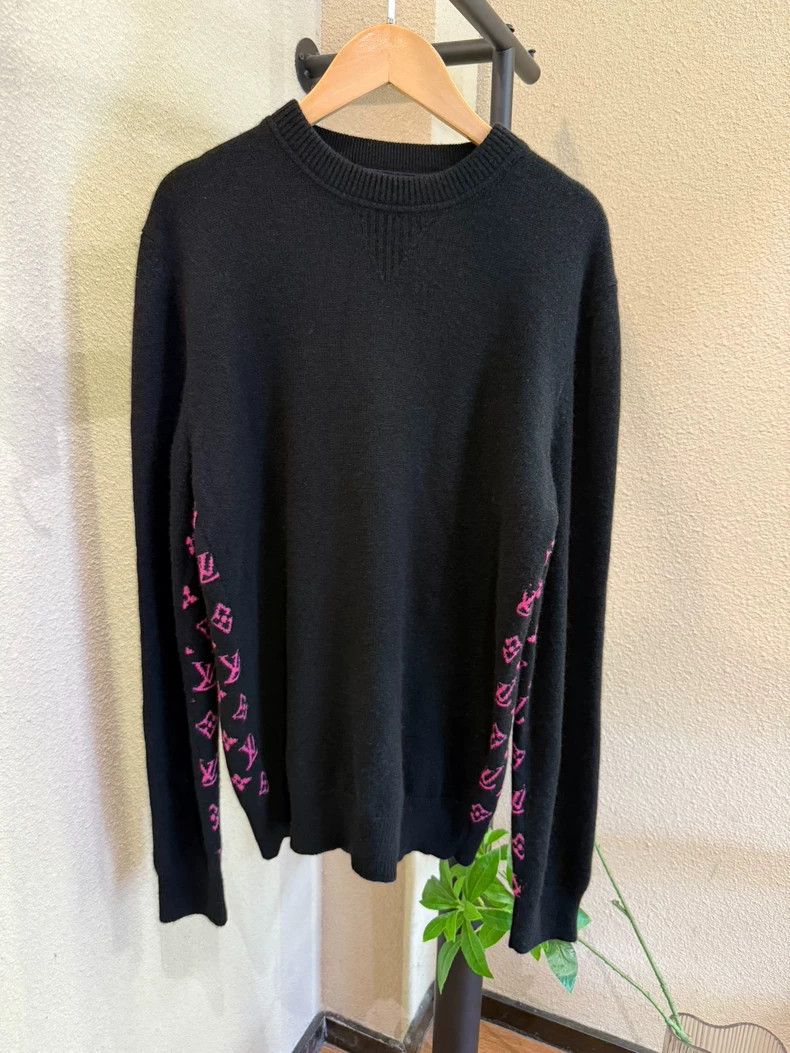 Louis Vuitton Louis Vuitton Black Pink Logo Sweater S - dmc Size US S / EU 44-46 / 1 - 2 Thumbnail