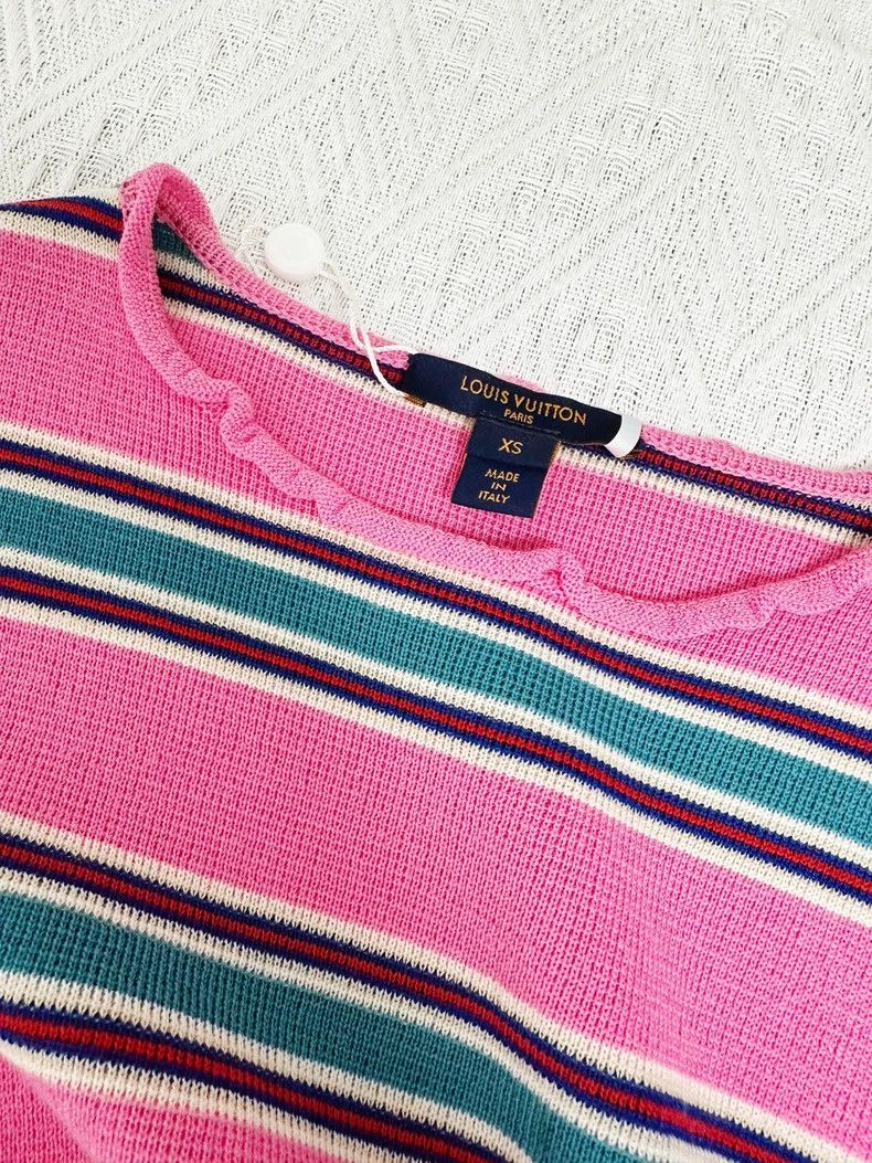 Louis Vuitton LV Pink Striped Knit Sweater - dmc Size US XS / EU 42 / 0 - 6 Thumbnail