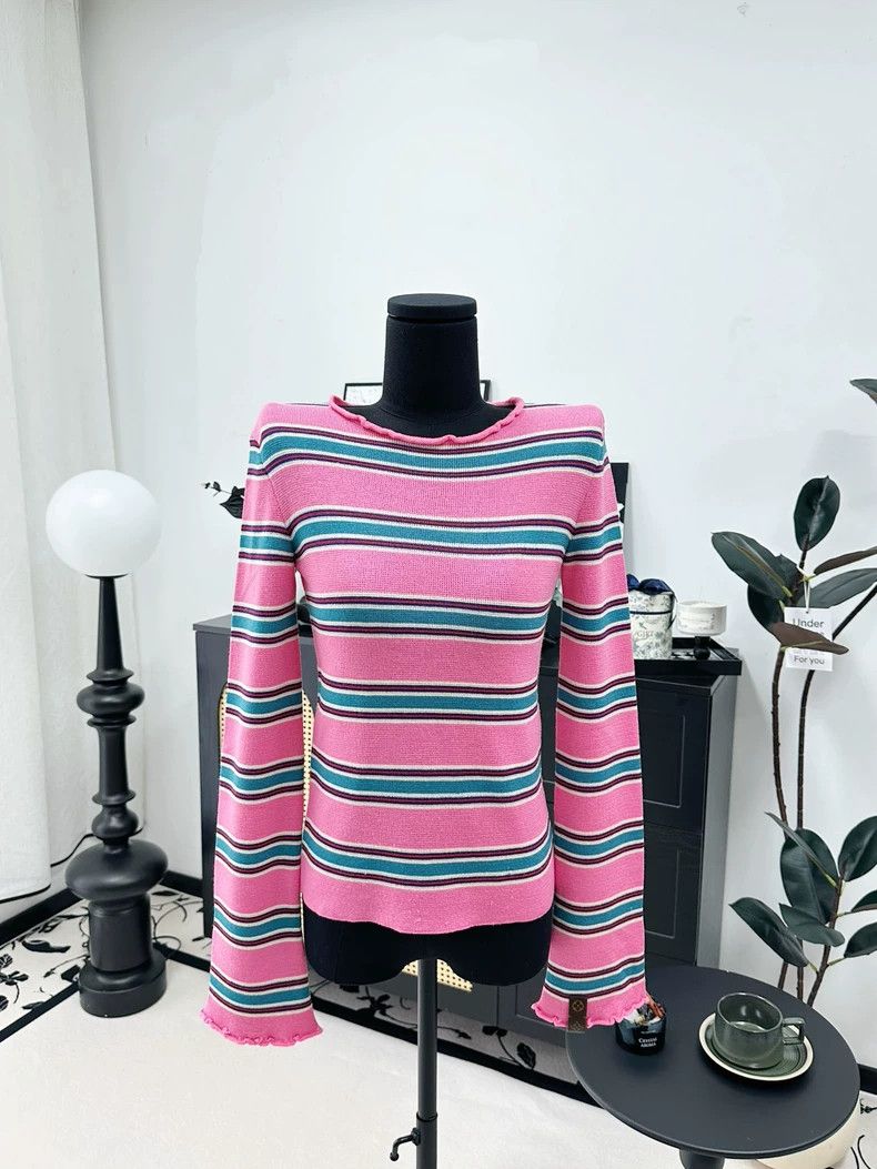 Louis Vuitton LV Pink Striped Knit Sweater - dmc Size US XS / EU 42 / 0 - 8 Thumbnail