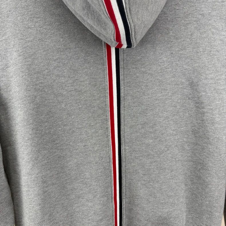 Thom Browne Thom Browne Gray Zip Hoodie with Stripes - dmc Size US S / EU 44-46 / 1 - 4 Thumbnail